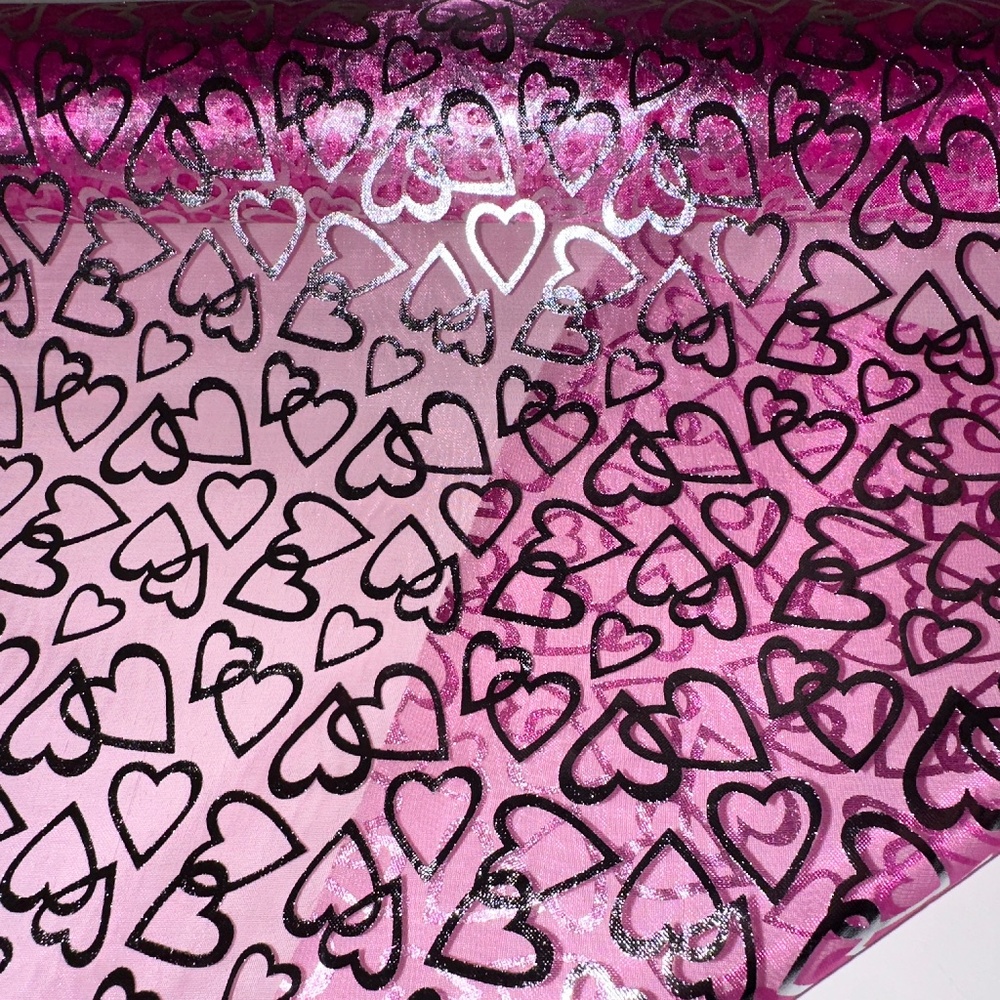 Valentine's Day Foil Fuchsia Tulle for Crafts Decor 10 Yards